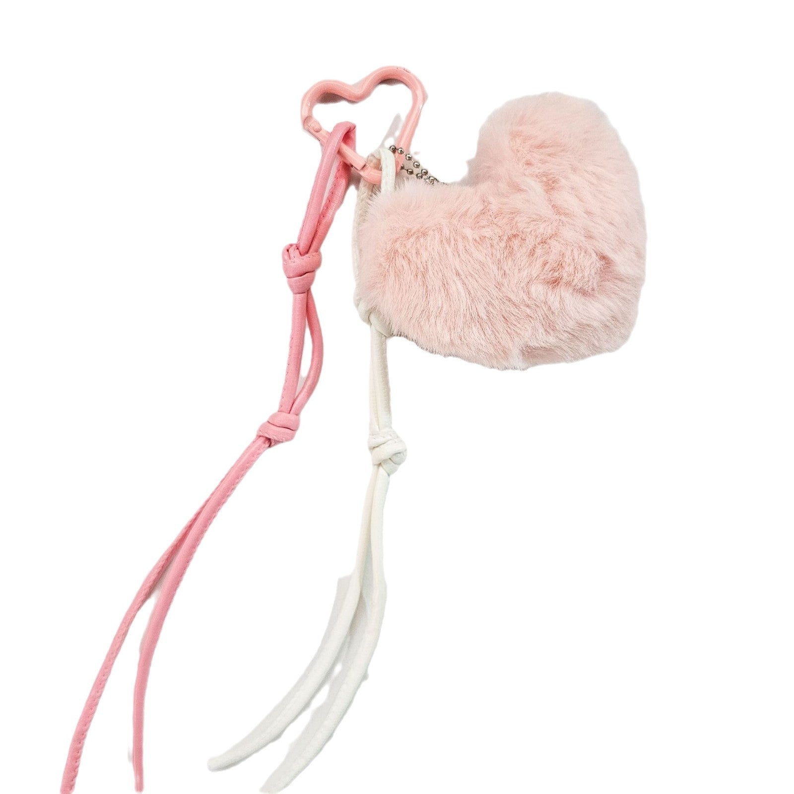 Wholesale 2pcs Pink Heart Plush Keychain