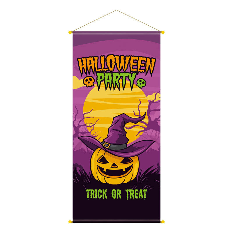 Wholesale Halloween New Bar Restaurant Wall Cloth Poster Hanging Banner Decorative Pendant