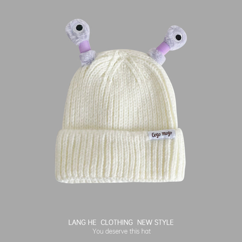 Wholesale Winter Cartoon Funny Eyes and Glowing Tentacles Parent-child Knitted Wool Hat