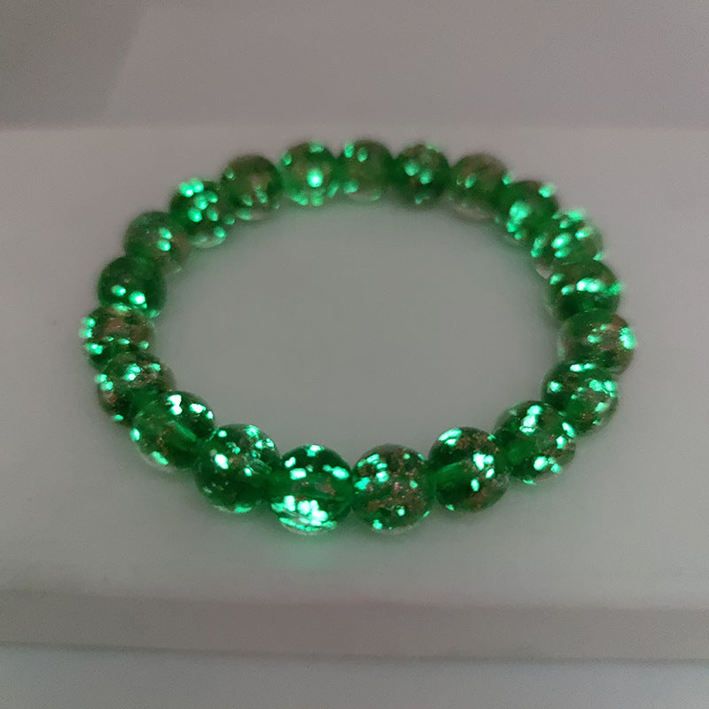 Wholesale Starry Sky Glass Golden Sands Healing Crystal Luminous Bracelet