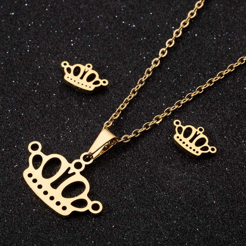 Wholesale 18K Gold Fashion New Snowflake Earrings Necklace Jewelry Set