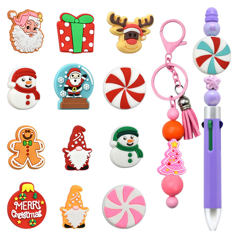 Wholesale Random 100pcs Christmas Series Creative Ballpoint Pen Bead Accessories