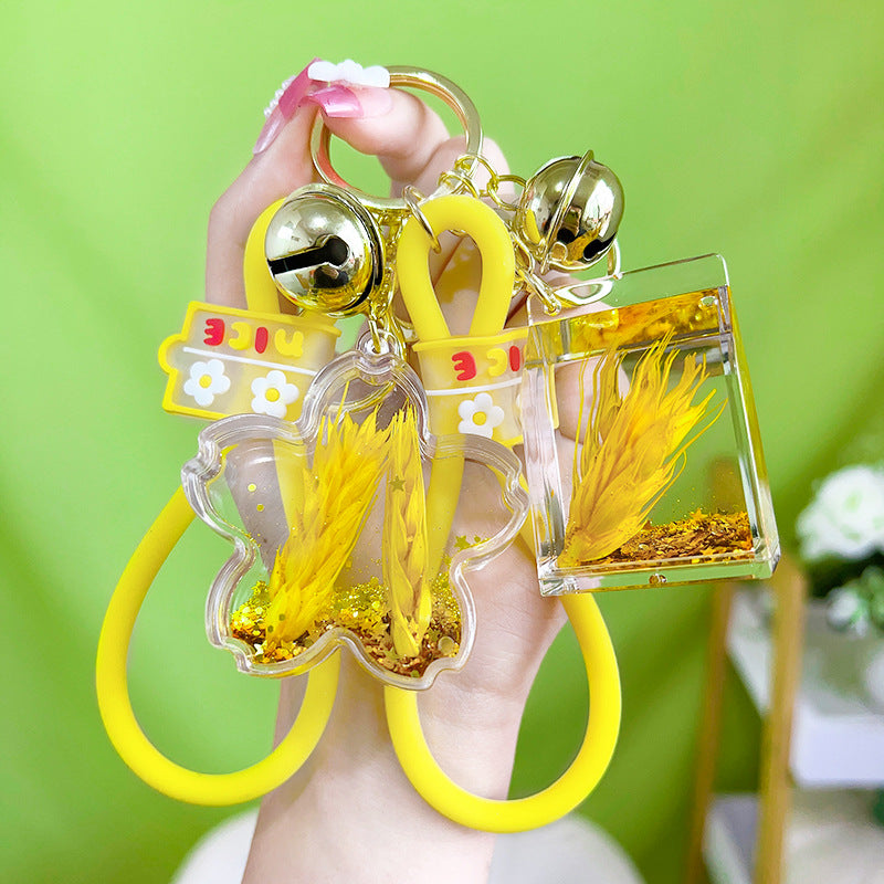 Wholesale Acrylic Oiled Barley Wishing Bottle Keychain