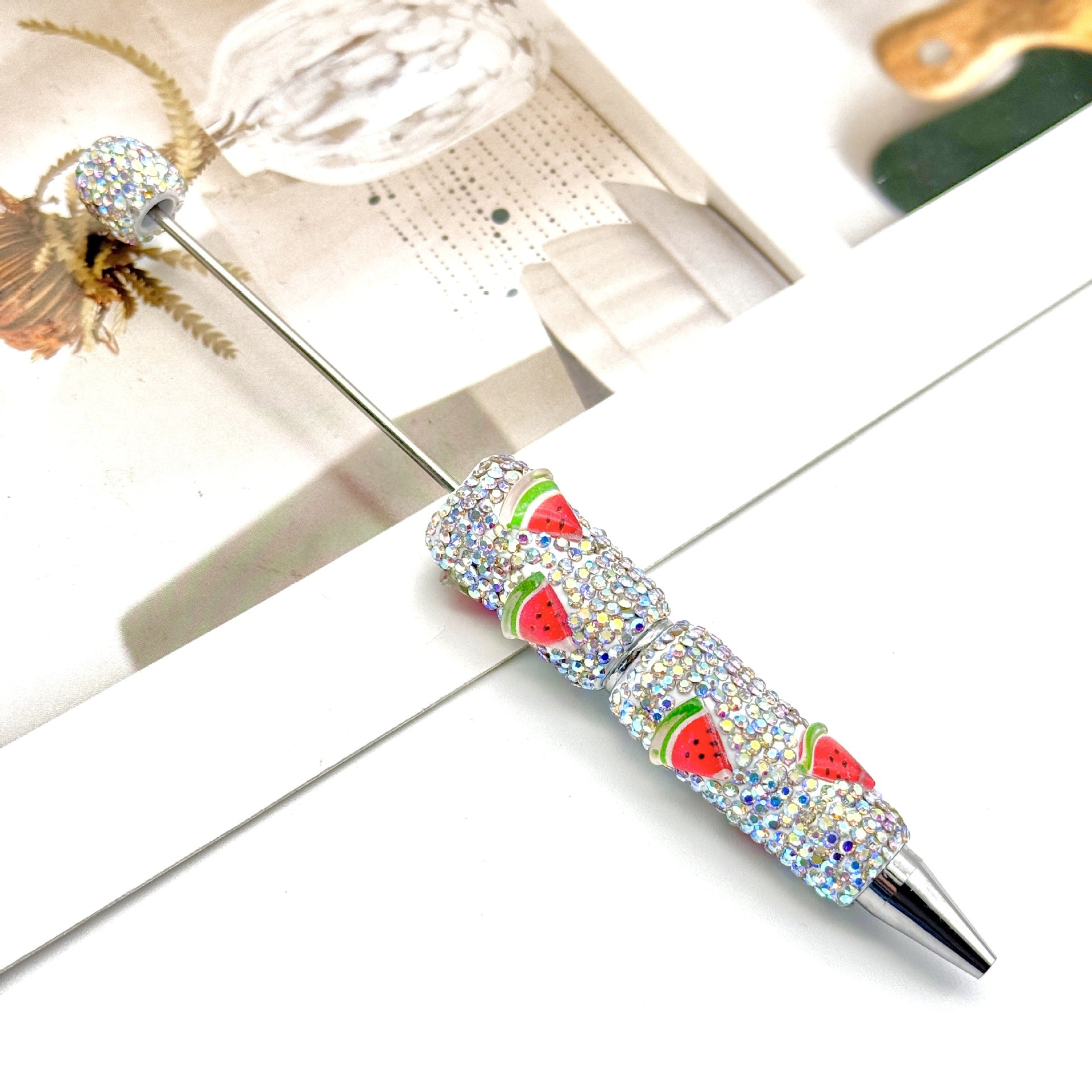 Wholesale Fruit Full Diamond beadable pens