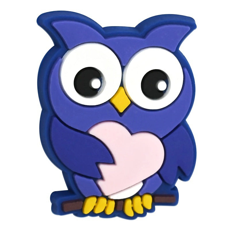 Wholesale 100pcs Owl Series Creative Bead Jewelry Soft Rubber Beads