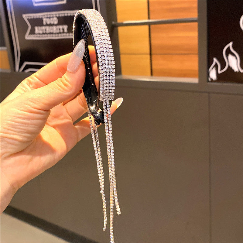Wholesale Sparkling Diamond Tassel Ponytail Hair Tie Clip