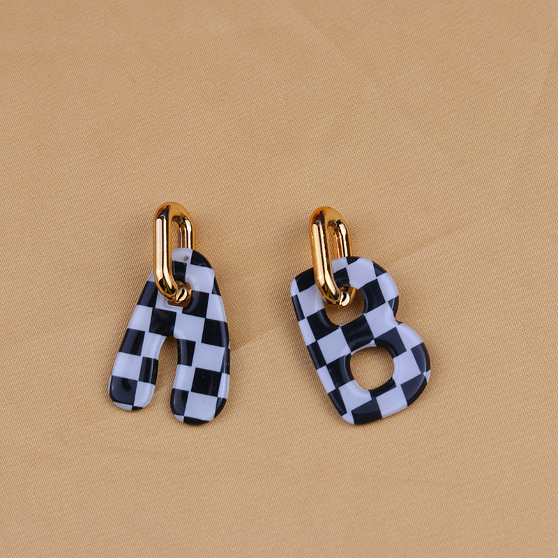 Wholesale Leopard Checkerboard Acrylic Earrings