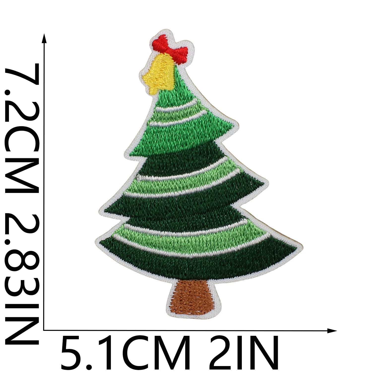 Wholesale Stylish Christmas Tree Embroidered Patch Polyester Thread Iron On Clothing Decoration Gift