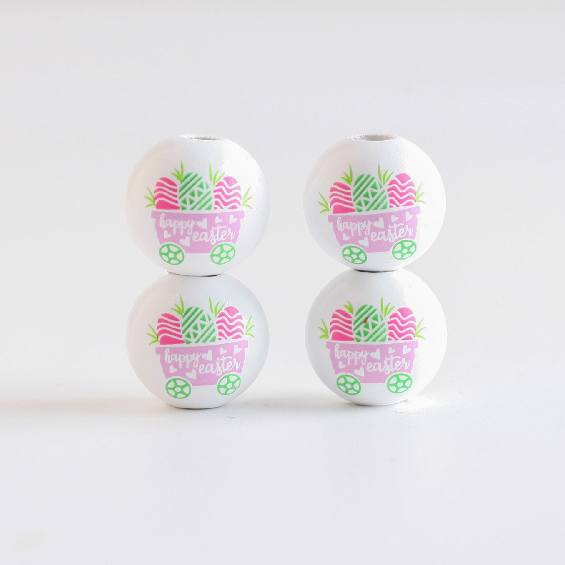 Wholesale 10PCS 4MM Easter Wreath DIY Wooden Beads