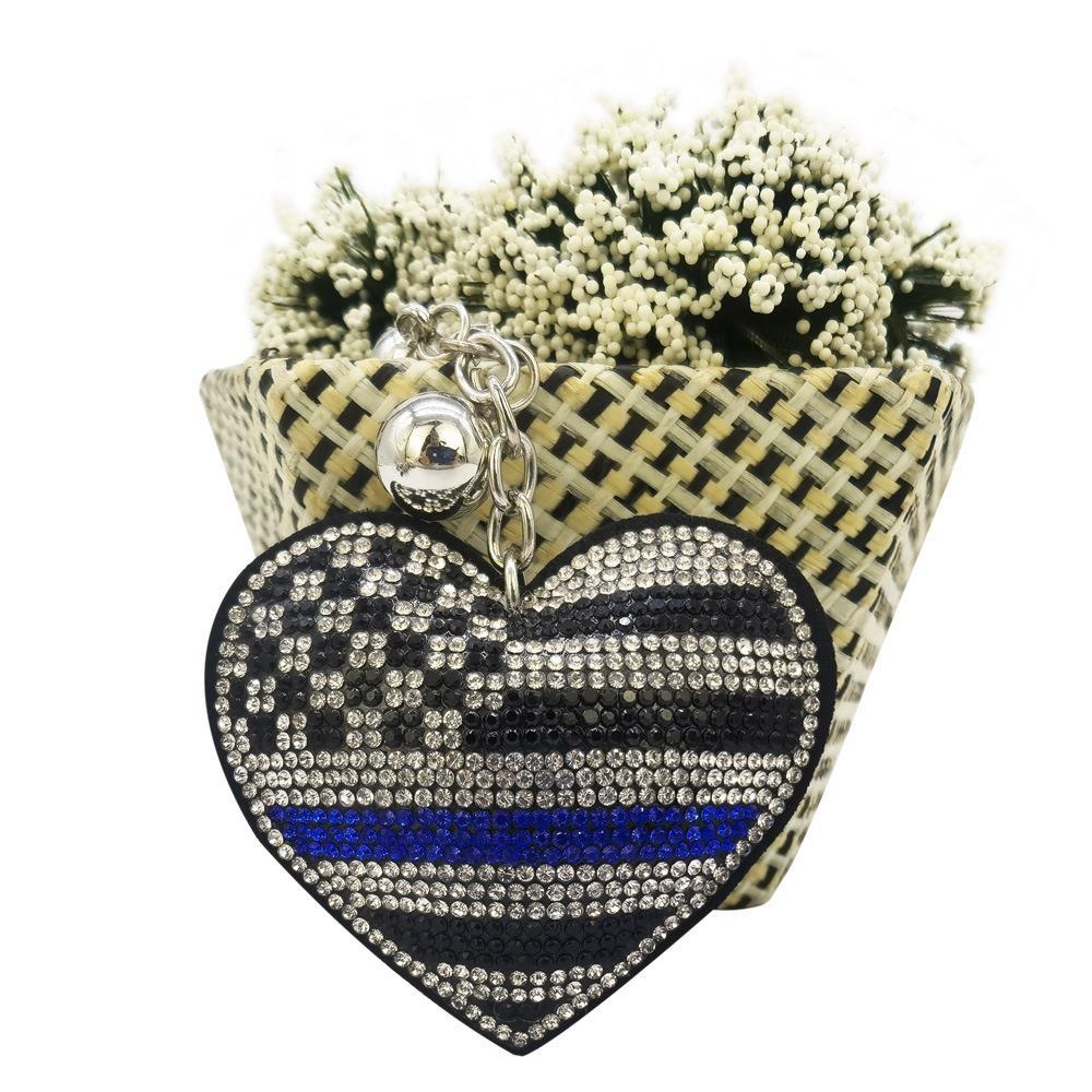 Wholesale Velvet, British and American Flag, Peach Heart Keychain