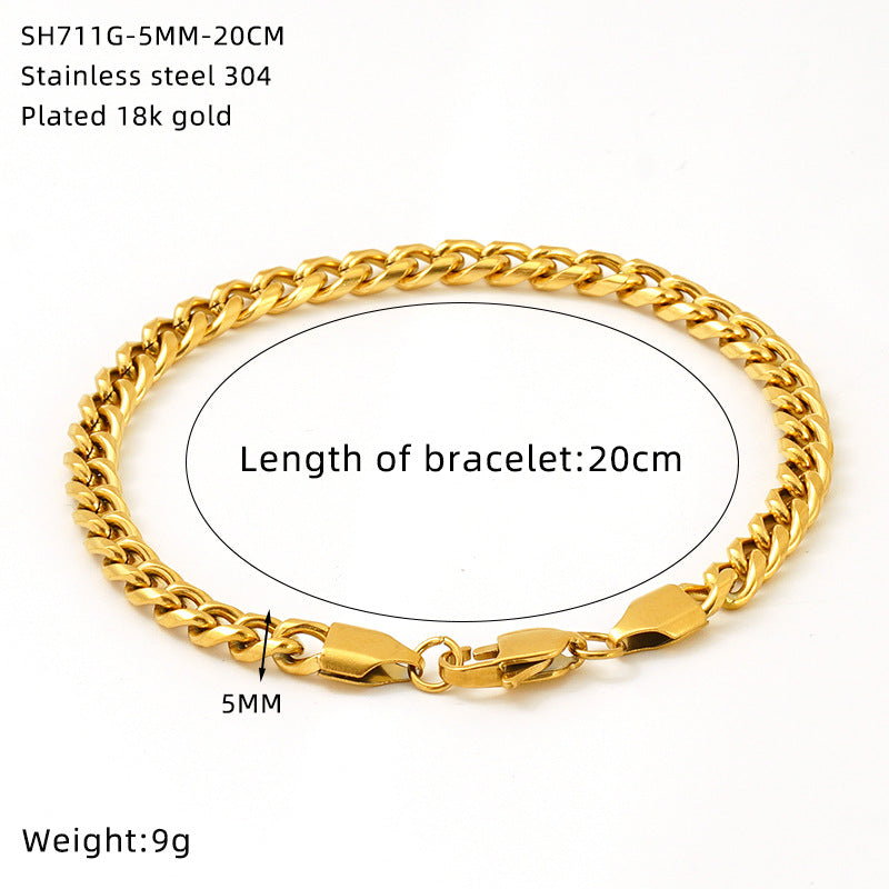 Wholesale Titanium steel interlocking rings gold and silver bracelet