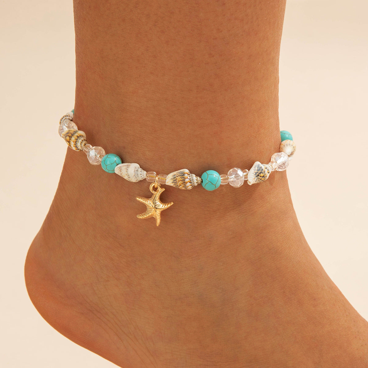 Two pieces of hand-woven anklets from shells