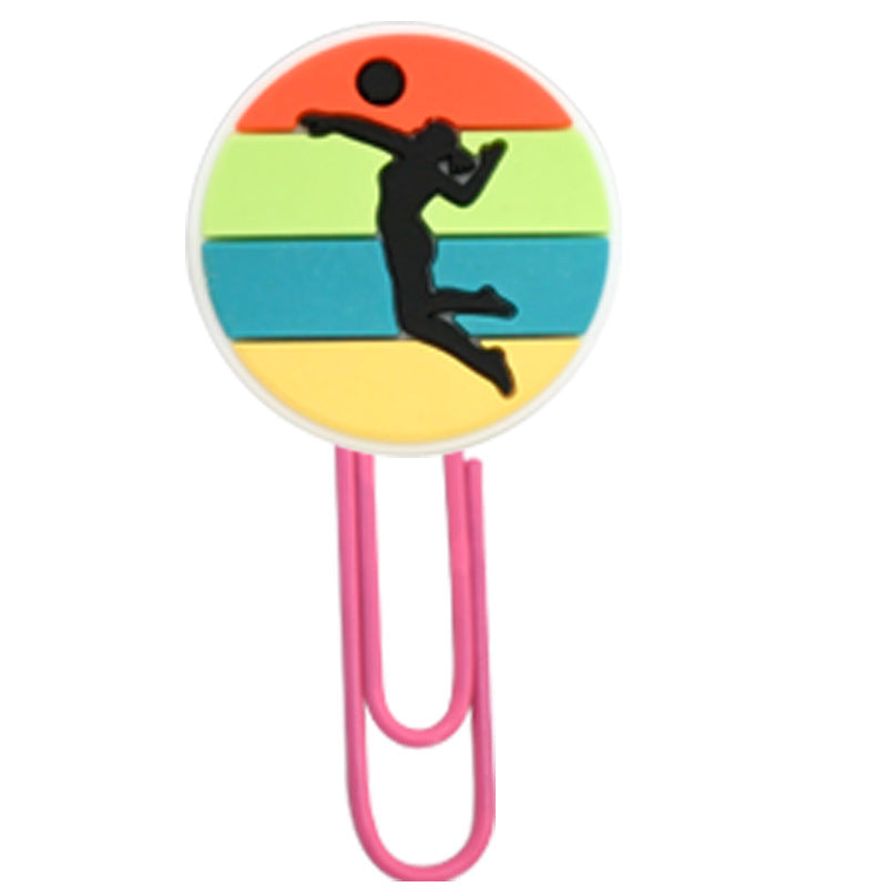 Wholesale Random 50pcs Volleyball sports paper clip Bookmarks