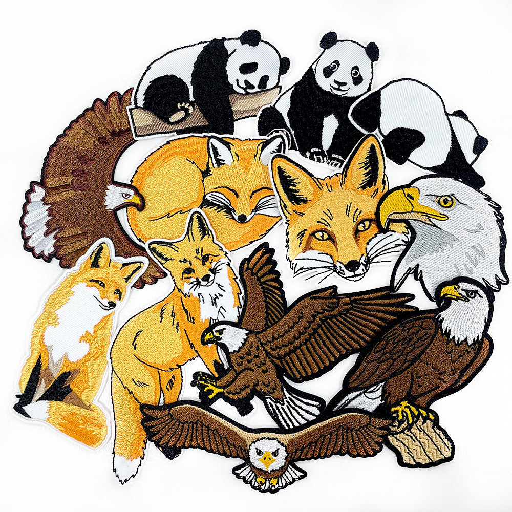 Wholesale Cute Cartoon Panda Polyester Iron On Embroidery Patch For DIY Clothing Decoration
