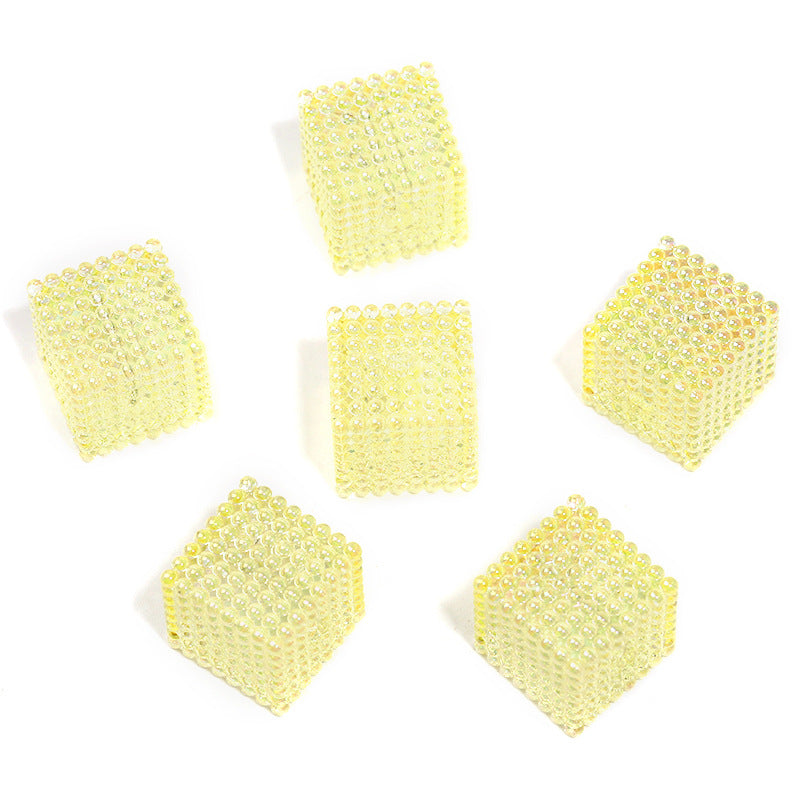 Wholesale 100pcs 16mm Acrylic Transparent Color Square Bead