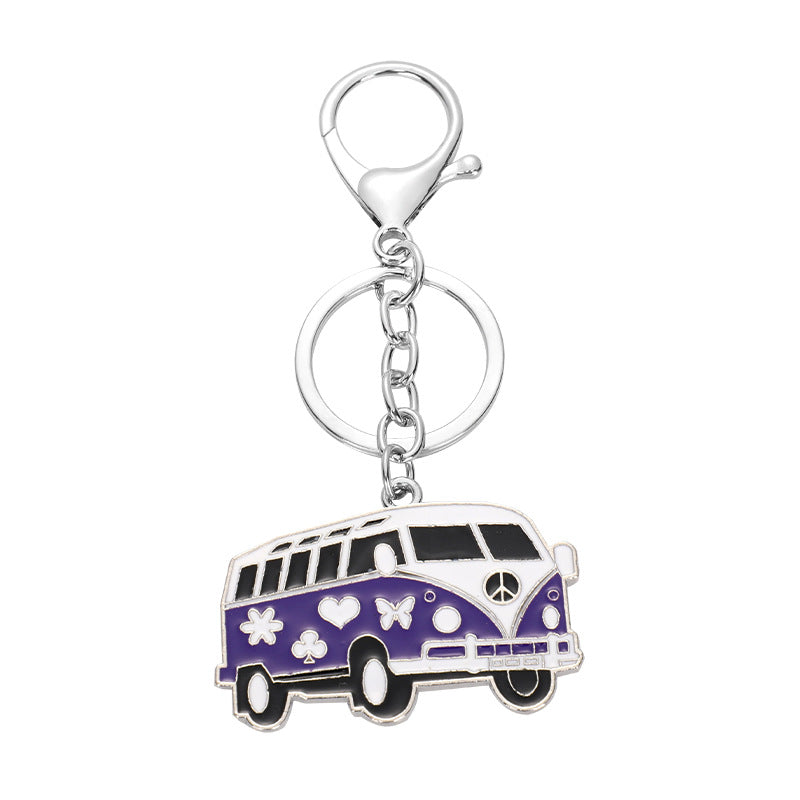 Wholesale Cartoon Mini Bus Metal Keychains