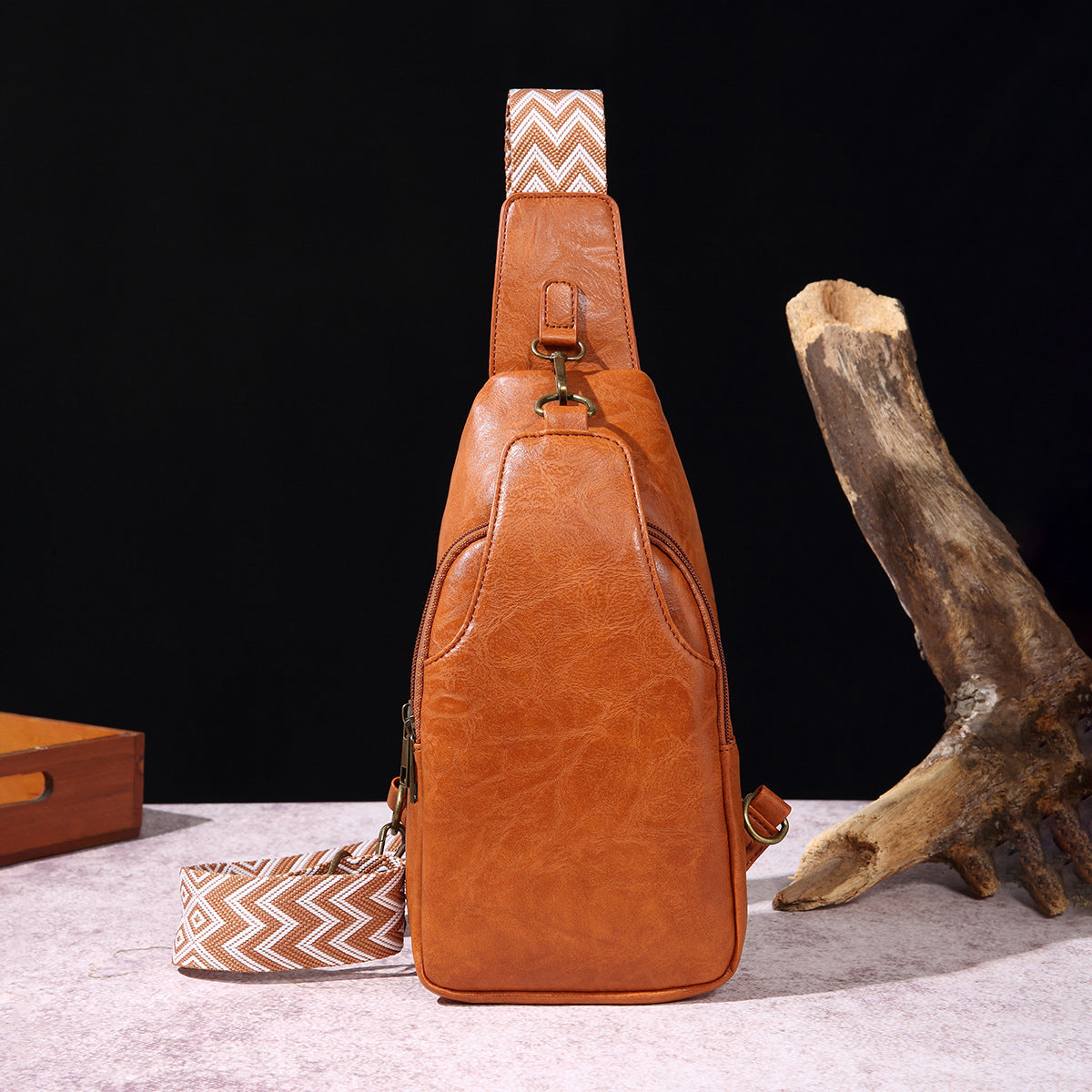 Wholesale Casual Chest Bag PU Solid Color Crossbody Bag Retro Bohemian Style Waist Bag