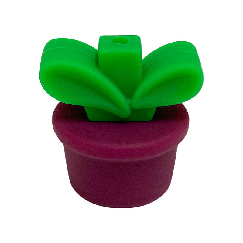 Wholesale 10pcs Flower Pot Grass Focal Beads