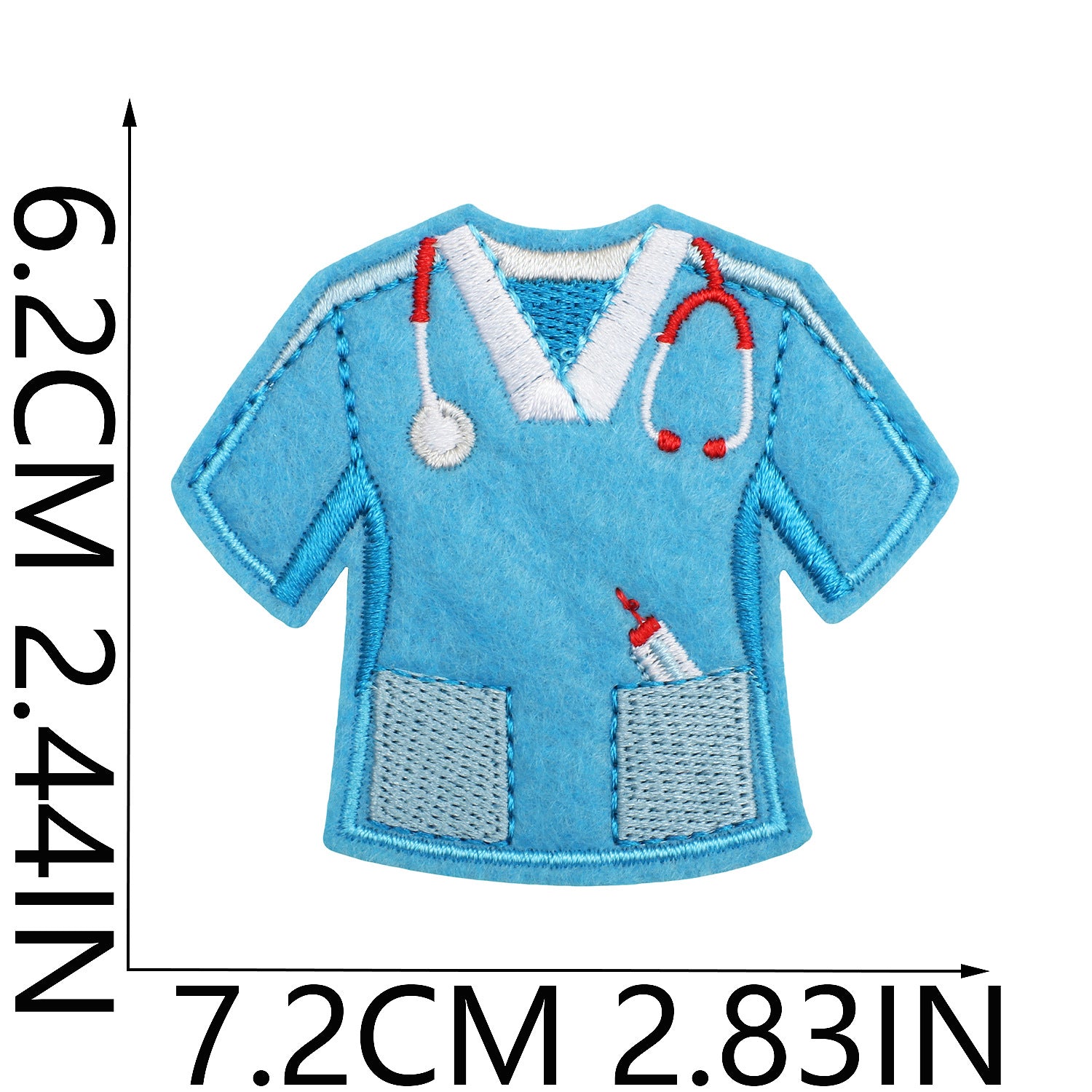 Wholesale Modern Red Blue Medical Rescue Team Embroidered Patches Cartoon Stethoscope Polyester Clothing Decoration Gift