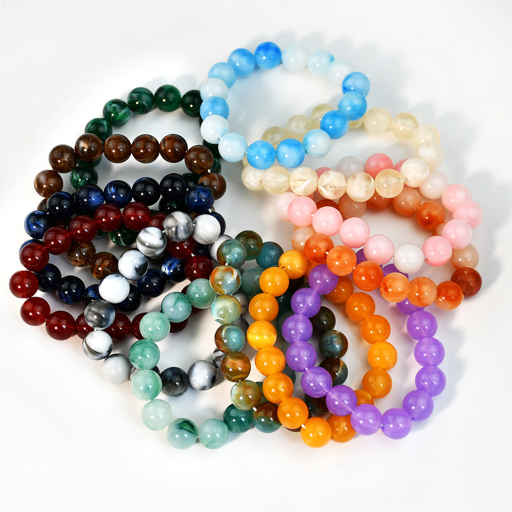 Wholesale Colorful imitation jade beads versatile niche non-fading bracelet