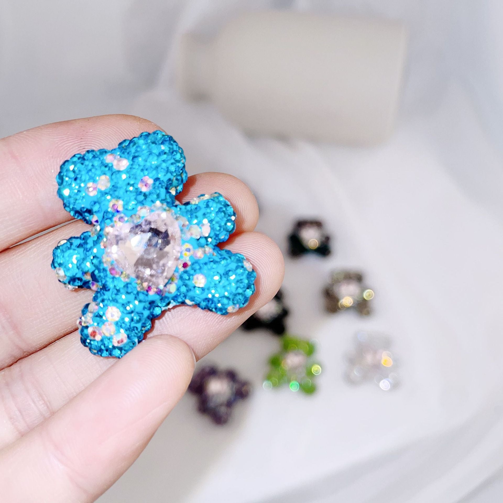 Wholesale Christmas Bear Straight Hole Full Drilled Clay Beads