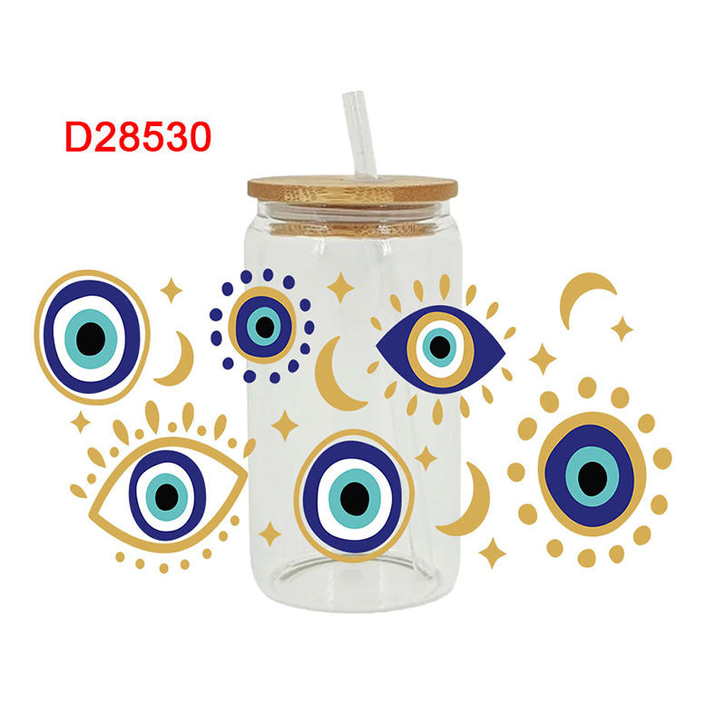 Wholesale Blue Devil's Eye Series 16oz Cup UV DTF Wraps