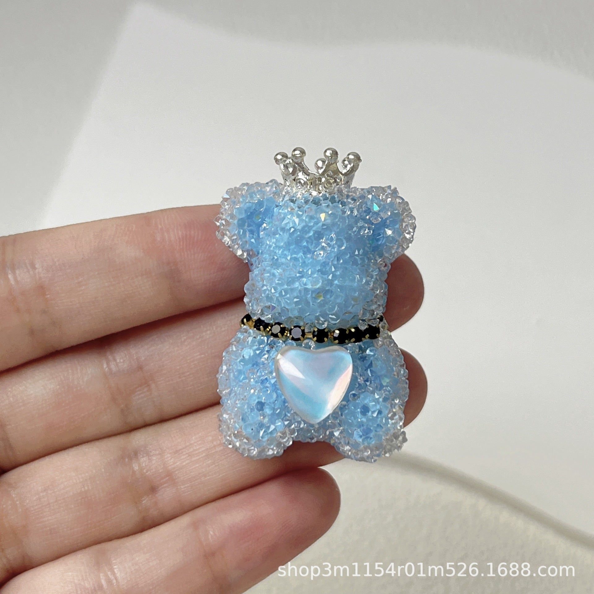 Wholesale Double-sided 3D Sugar Heart Crown Little Bear DIY Handmade Beads