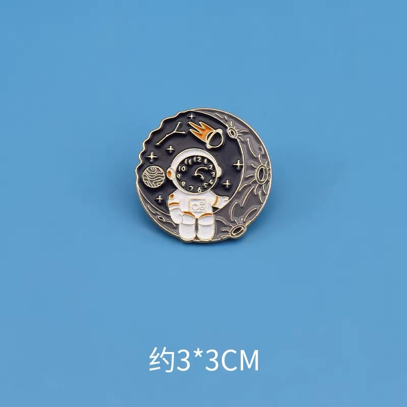 Wholesale Astronaut Brooch  Cute Space Planet Astronaut Metal Brooch