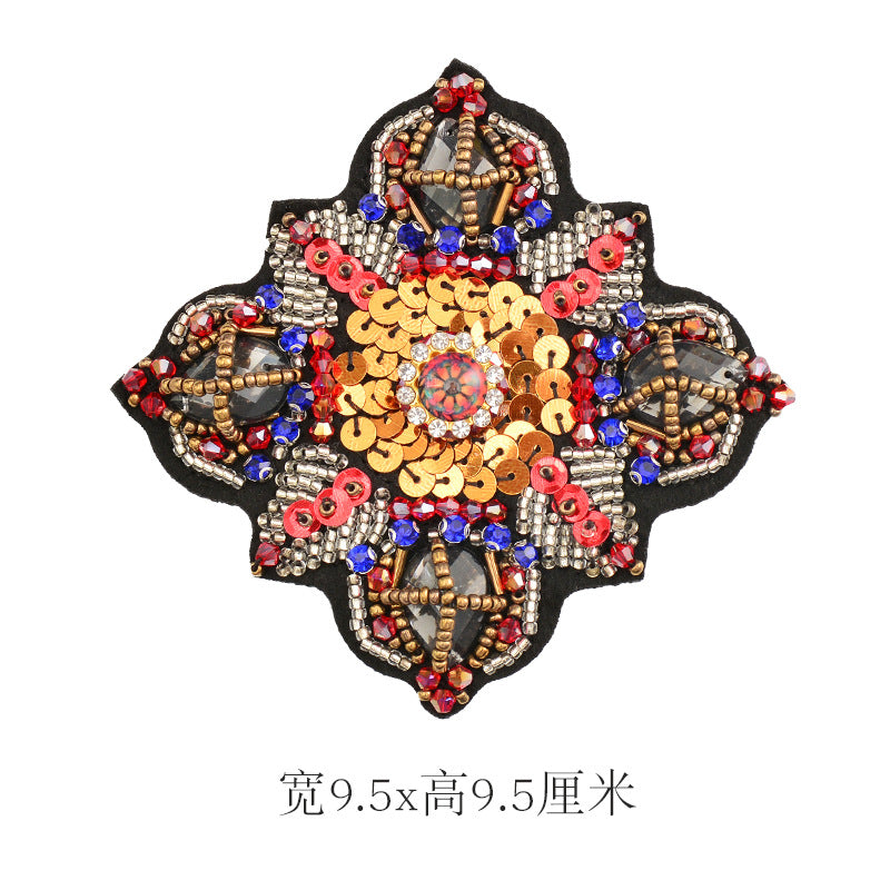 Wholesale DIY Handmade Beaded Fan Cloth Patch Hat Clothing Decoration