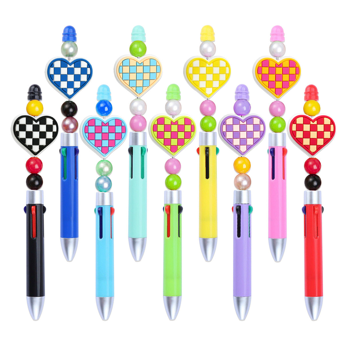 Wholesale  Random 100pcs love series student stationery ballpoint pen handmade beaded