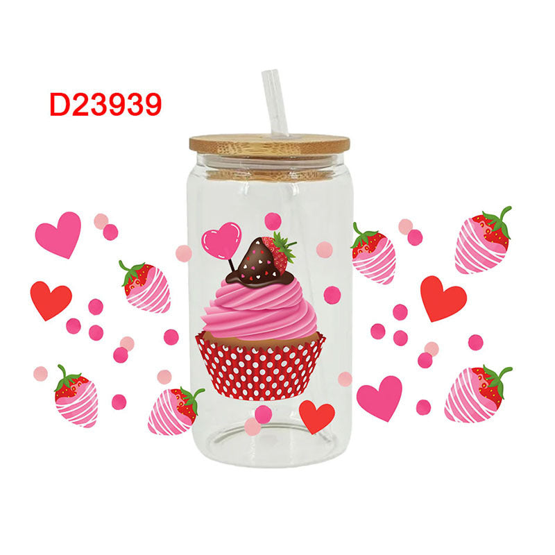 Wholesale Ice cream and french fries beverage 16oz Cup UV DTF Wraps