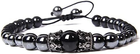 Wholesale Alloy Lantern Beads Hand-woven Natural Stone Bracelet