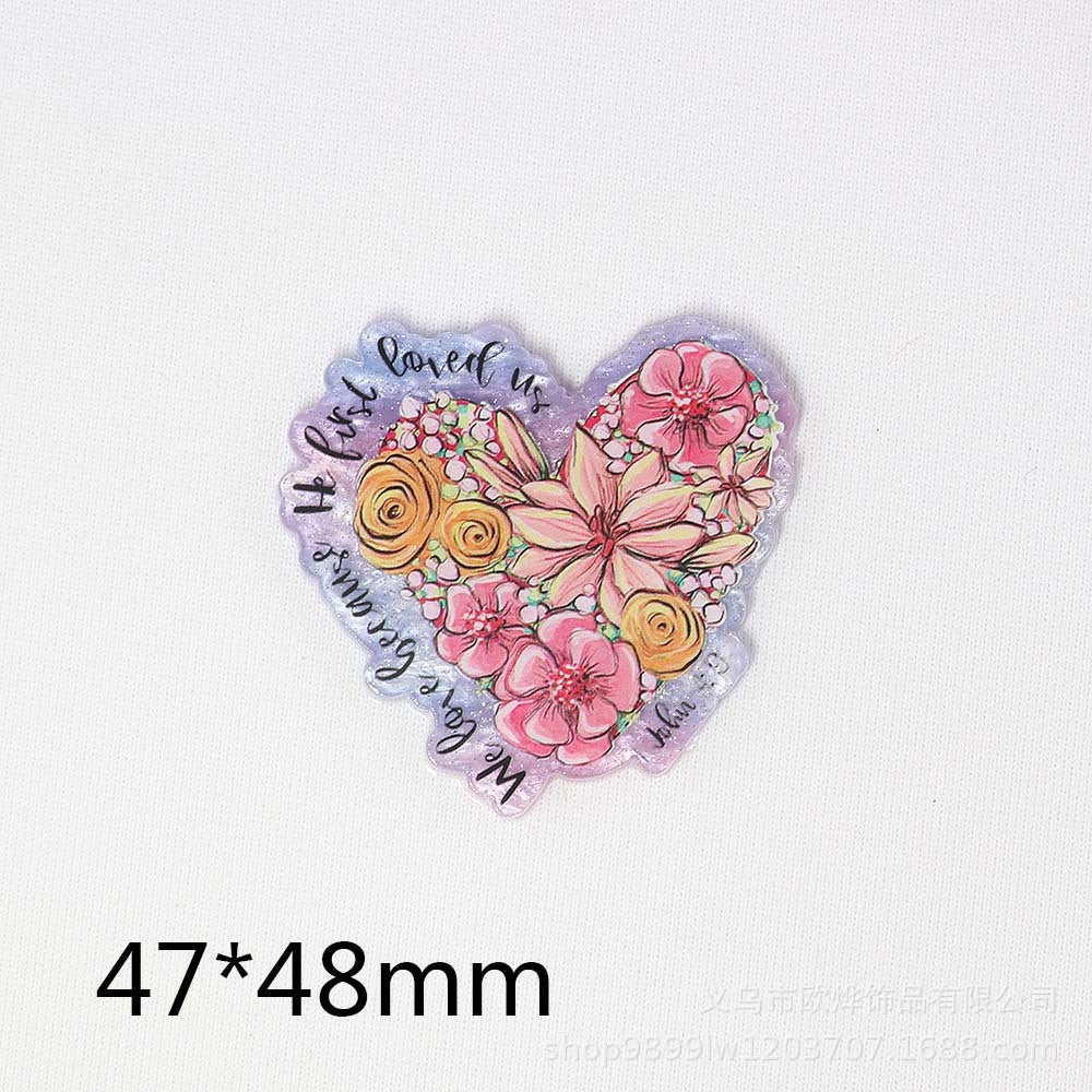 Wholesale 10pcs Cartoon Letter Heart Jewelry Accessories DIY Patch FlatBack