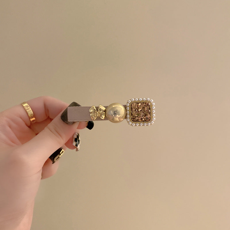 Wholesale Vintage Pearl Rhinestone Duckbill Clip