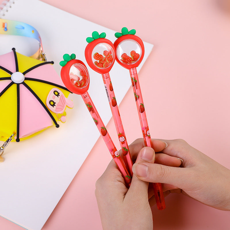 Pen de gel de lentejuelas de fresa al por mayor