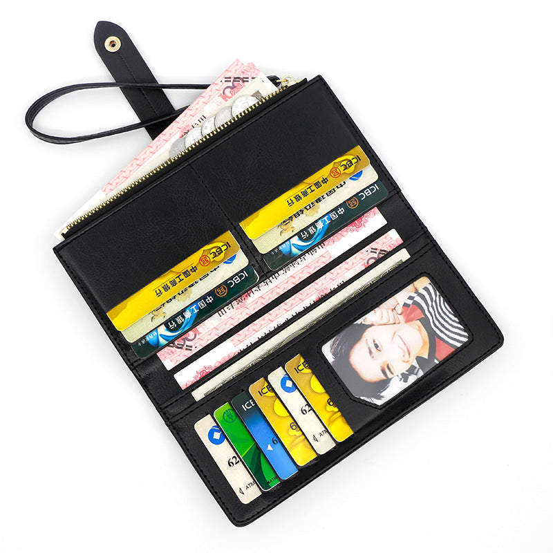 Wholesale PU Long Multi Card Zipper Wallet