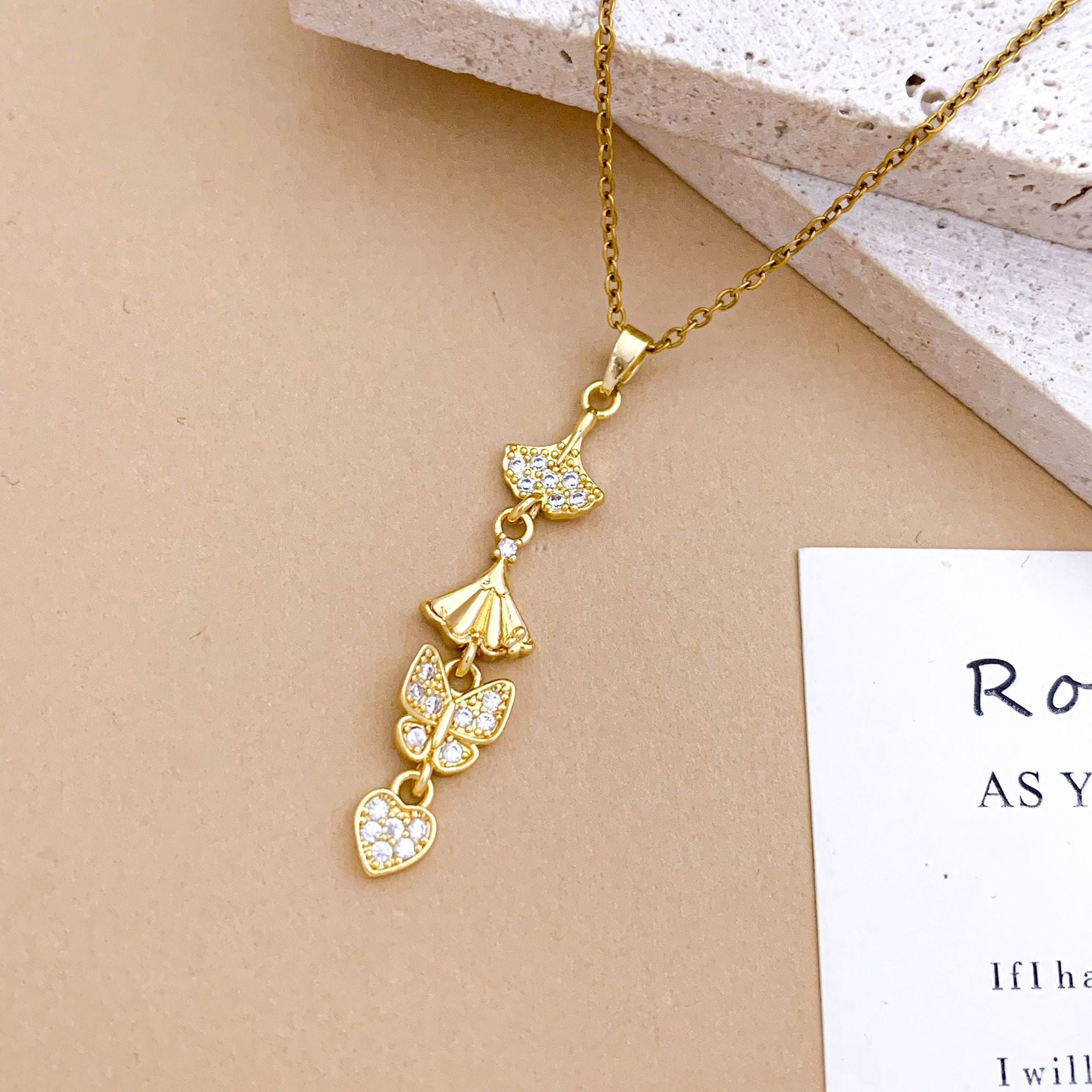 Wholesale Bow Necklace Accessories Women' s Luxury Titanium Steel Necklace