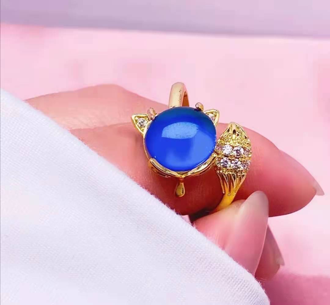 Wholesale Temperature-sensitive color-changing Fox jewelry simple Valentine's Day ring
