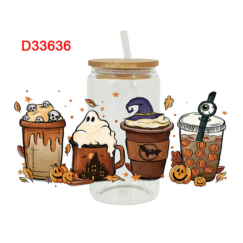 Wholesale Skull cup 16oz Cup UV DTF Wraps