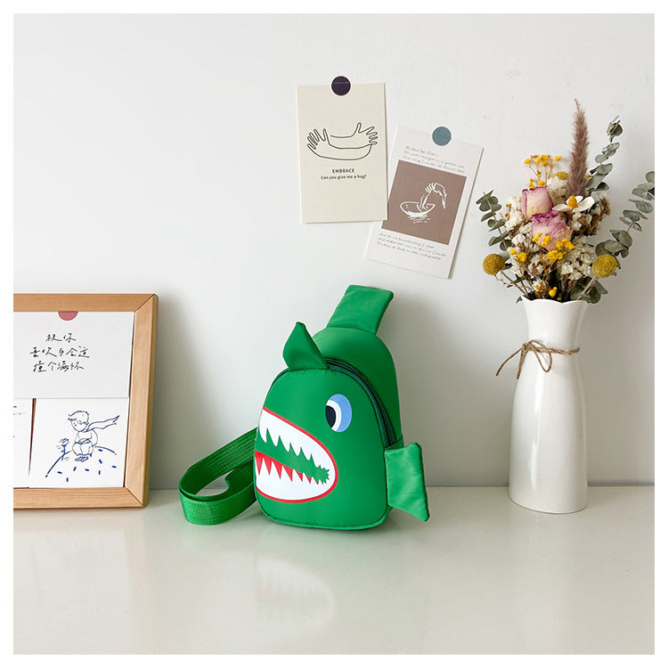 Wholesale Oxford Cloth Cartoon Shark Kids Messenger Bag