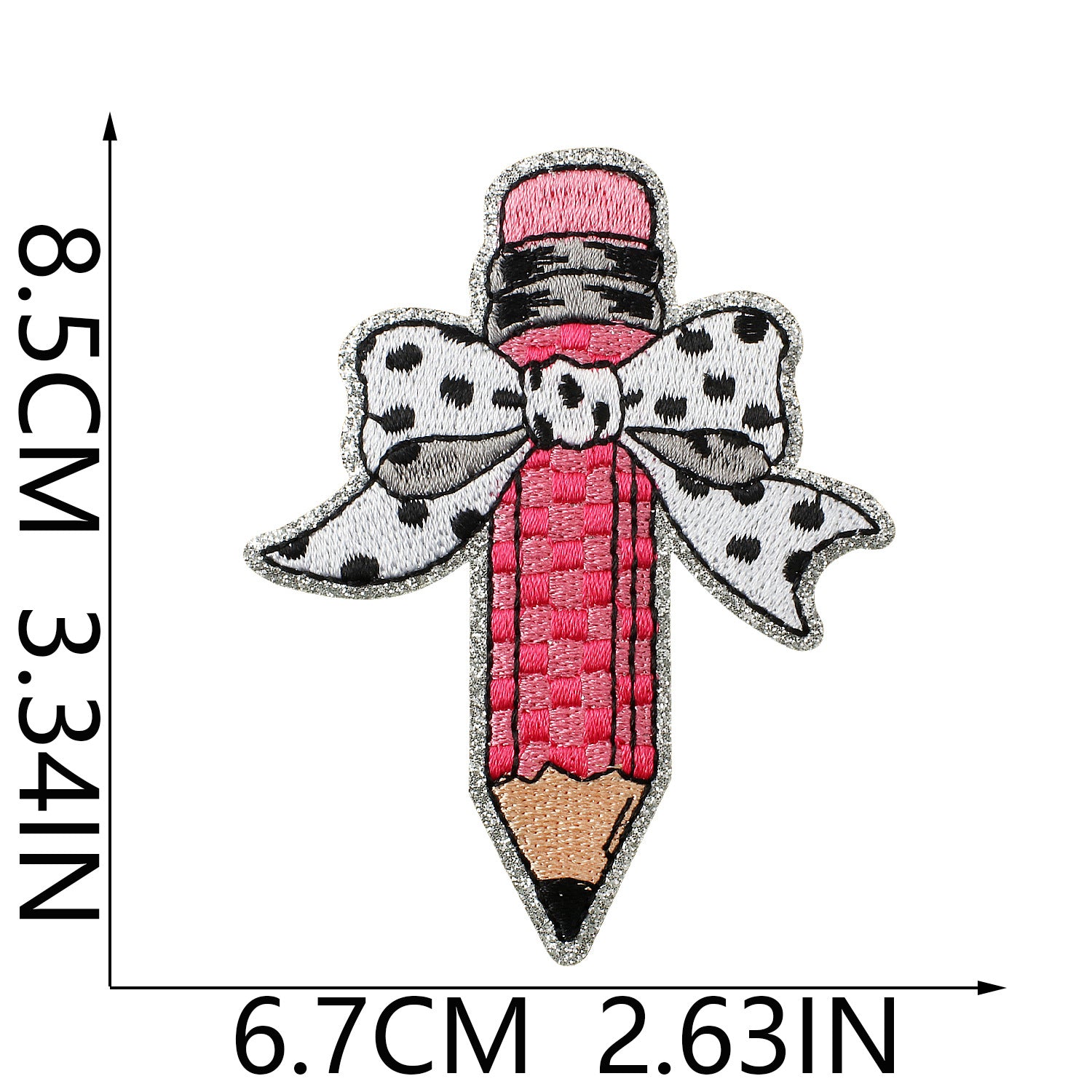 Wholesale Bow Pencil Theme Iron On Embroidery Patch Decorative Casual Clothing Accessory