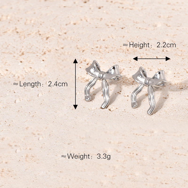 Wholesale Bowknot Earrings Women's  Niche Design Sense Exaggerated Earrings Personalized Simple All-match Earrings