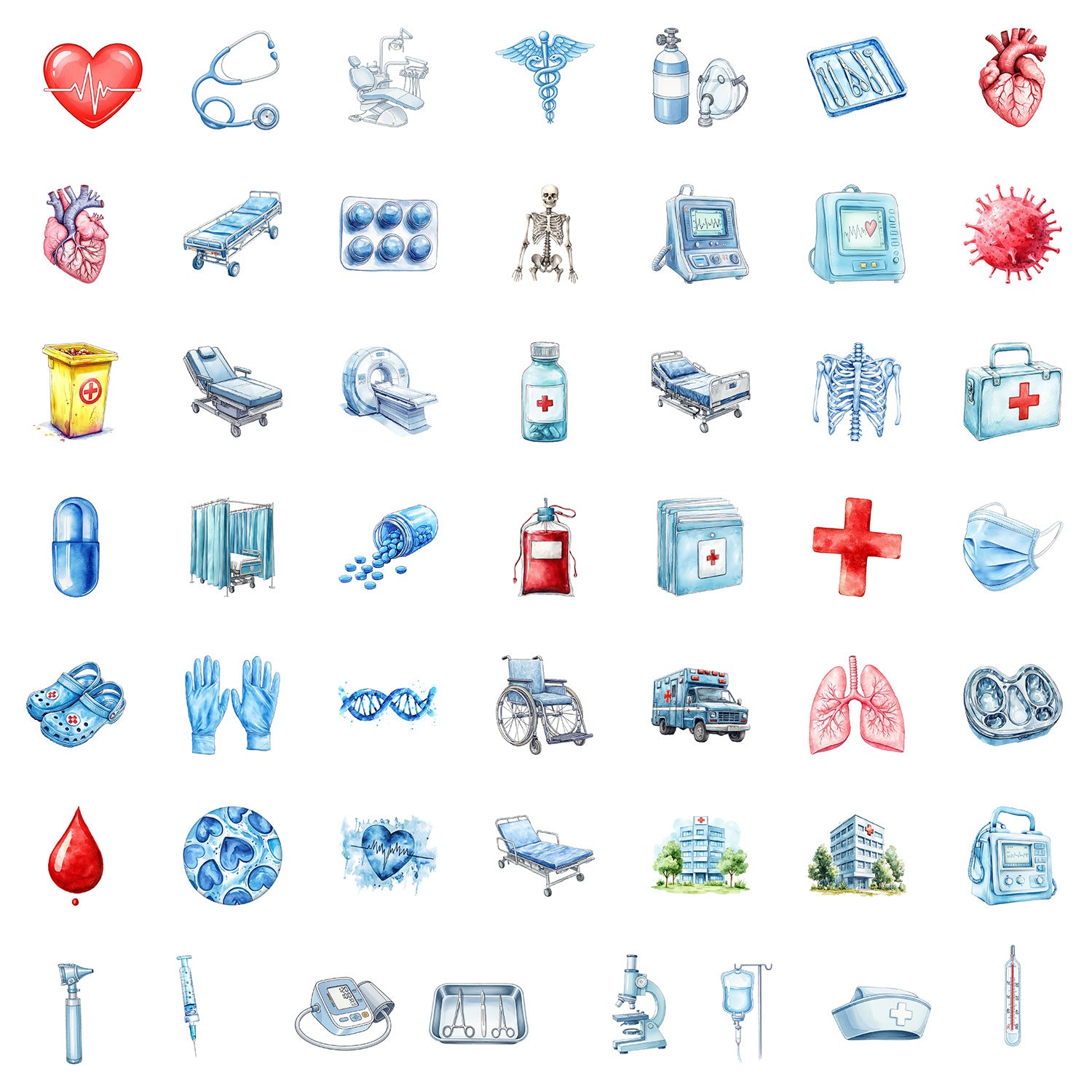 Wholesale Nurse Cartoon medical doodle stickers
