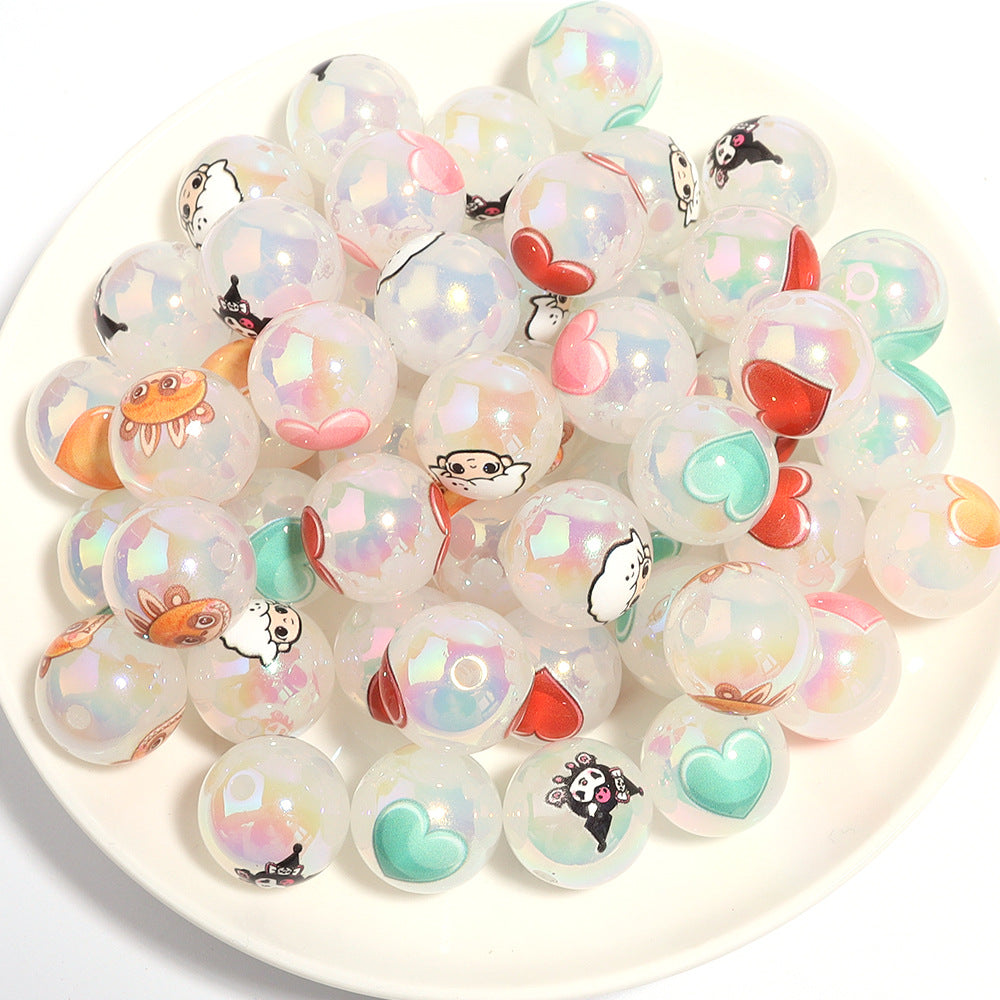 Wholesale 10pcs DIY Color Plated Round Beads