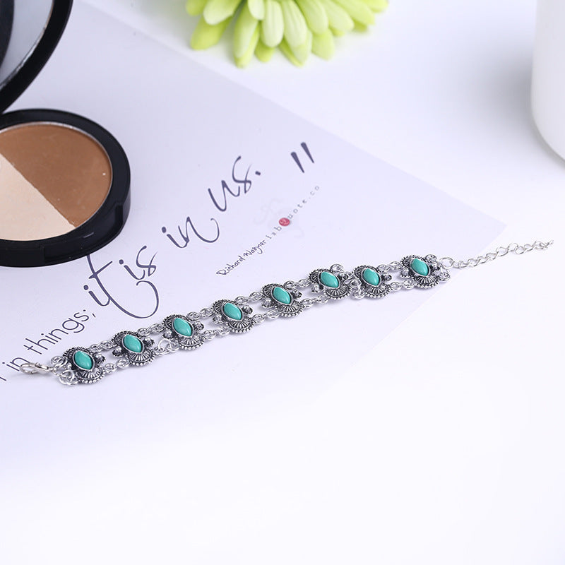 Wholesale Turquoise Vintage Ethnic Water Drop Bracelet