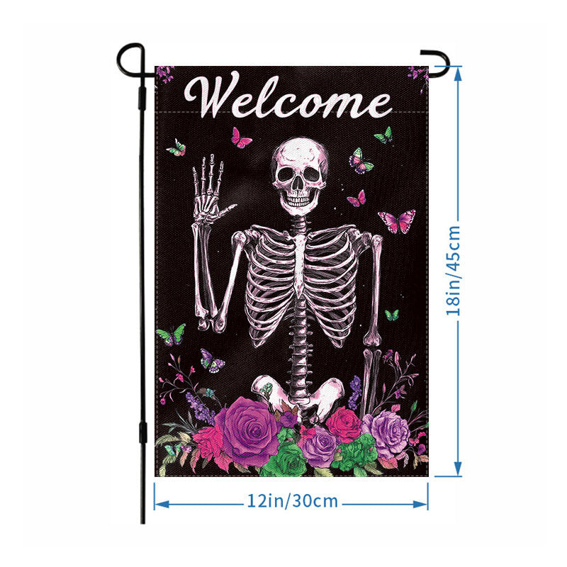 Wholesale Halloween Garden Flag Skull Hanging Flag Party Atmosphere Garden Flag