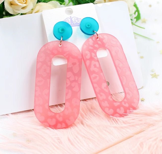Wholesale Metallic trendy acrylic acetate earrings