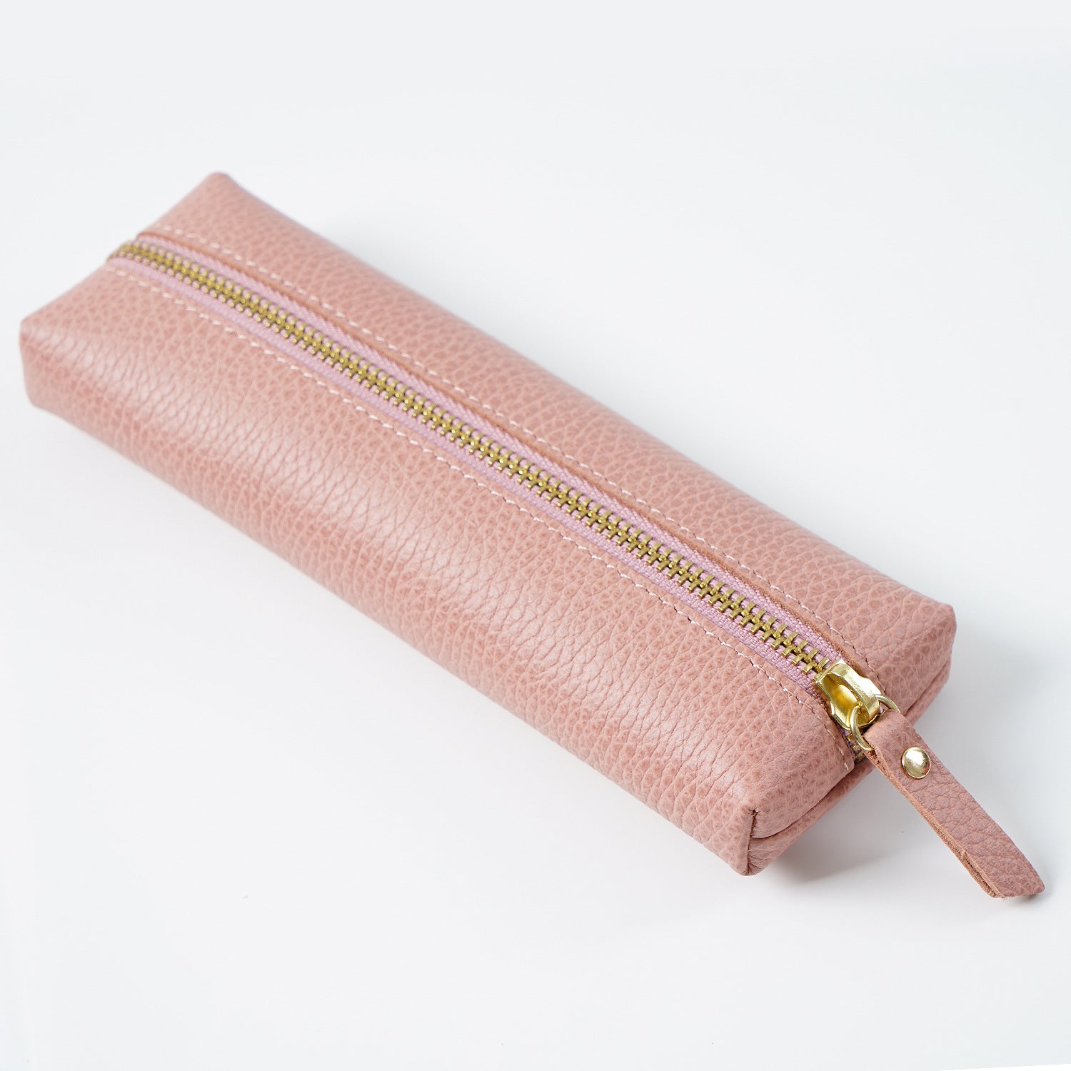Wholesale Cowhide Lychee Zipper Creative Pencil Case
