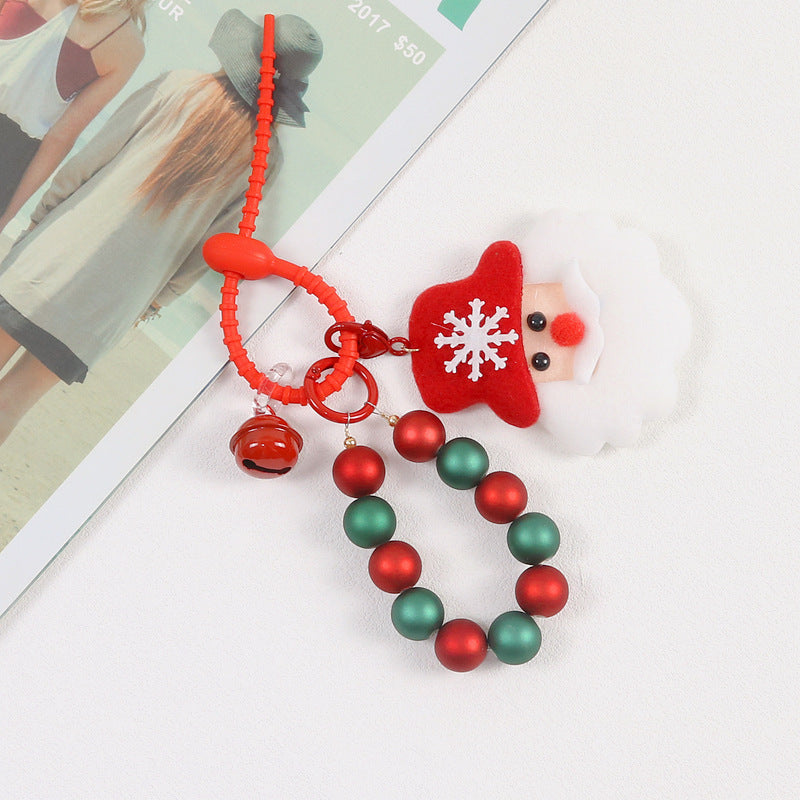 Wholesale Christmas Round Bead Keychain