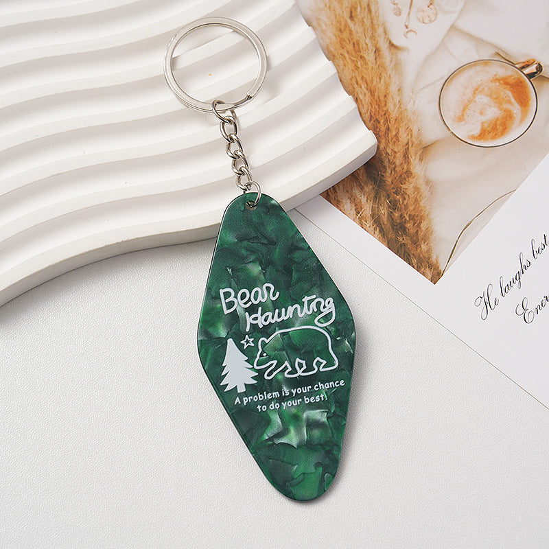 Wholesale Colorful creative acrylic diamond shaped nameplate keychain